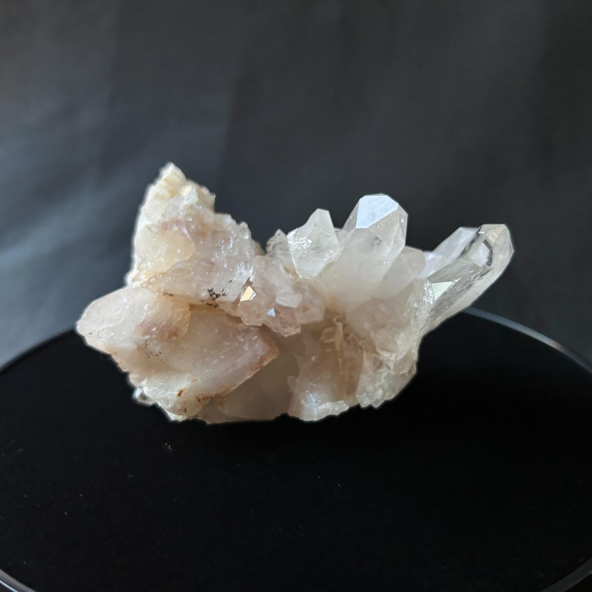 Large clear quartz cluster, 15.2 oz with layered sparkle and grounding base. Hand-mined and artisan-cleaned - ideal for altar