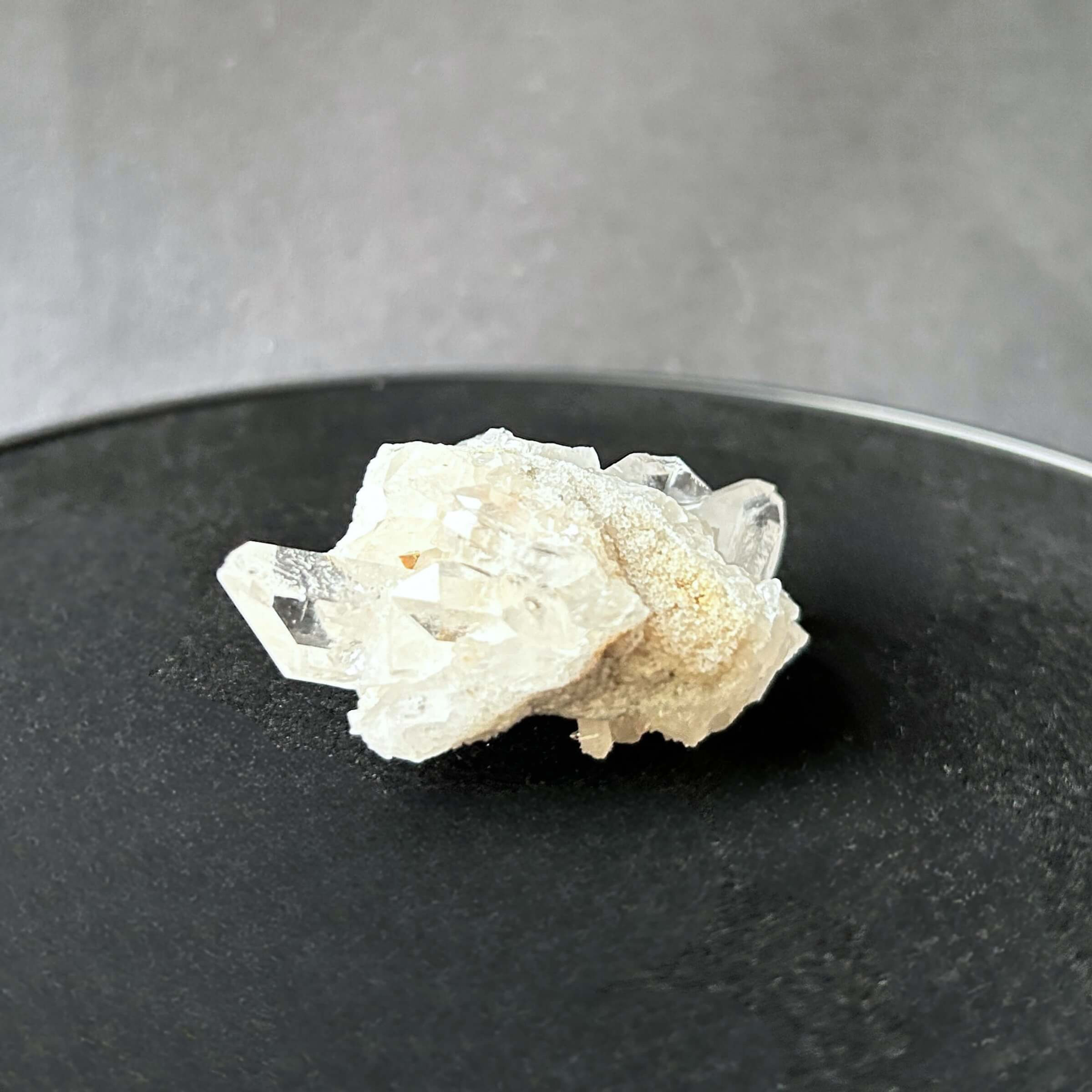 petite sparkling clear quartz cluster with points