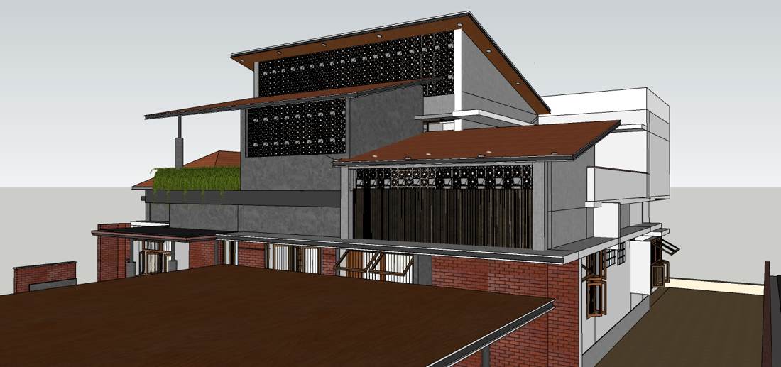 Sunil & Savitha Residence — 3D view of an ongoing Livespace Architects home in Kerala