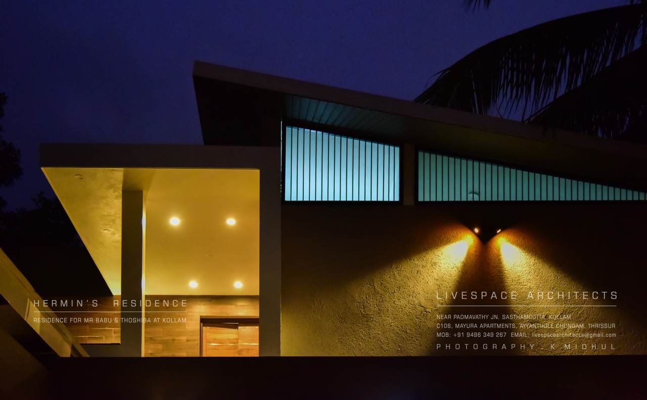 Hermin's Residence, Thrissur — modern home with timber interiors by Livespace Architects