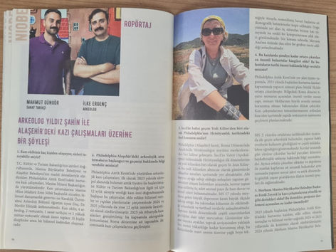 Arkeolog Yıldız Şahin ile Alaşehir'deki Kazı Çalışmaları Üzerine Bir Söyleşi 