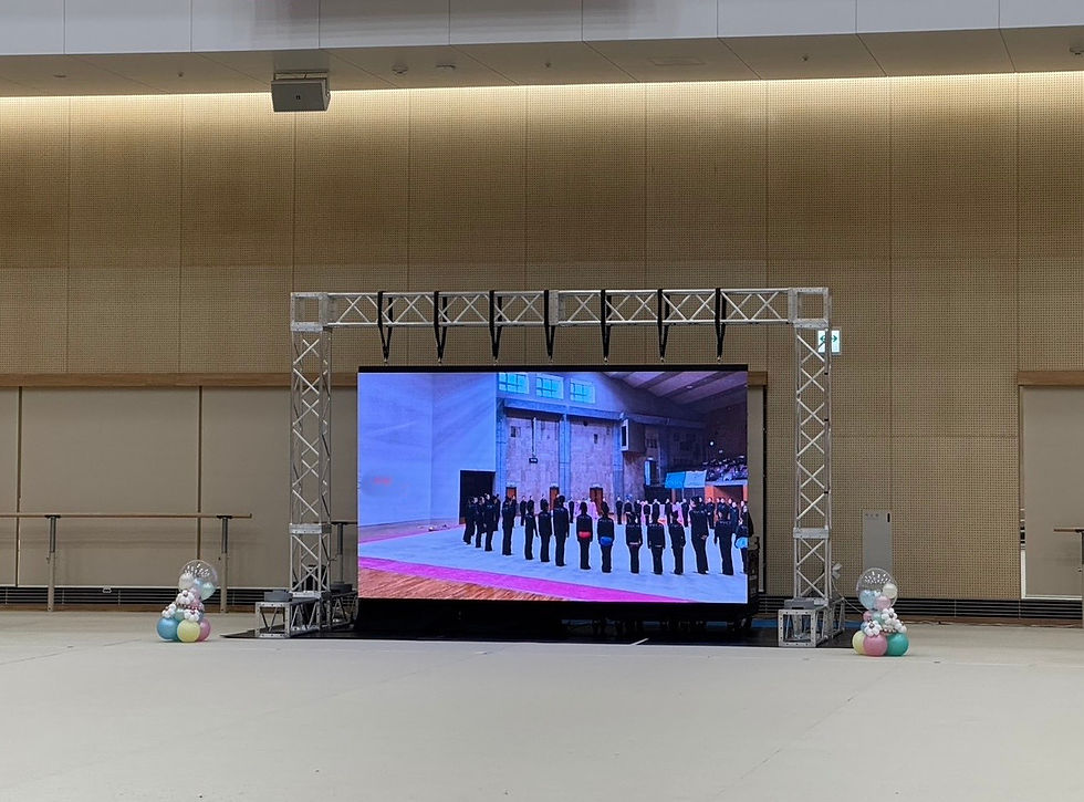 東京都内学校内体育館|158インチLEDビジョンレンタル導入事例