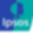 Ipsos logo with a blue and teal background, featuring a silhouette of a head with afro hair facing right. The text "Ipsos" is prominently displayed.