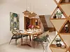 Elegant dining room with wooden table and chairs