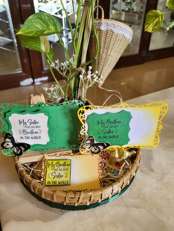 Upcycled wooden home decor with brother and sister signs