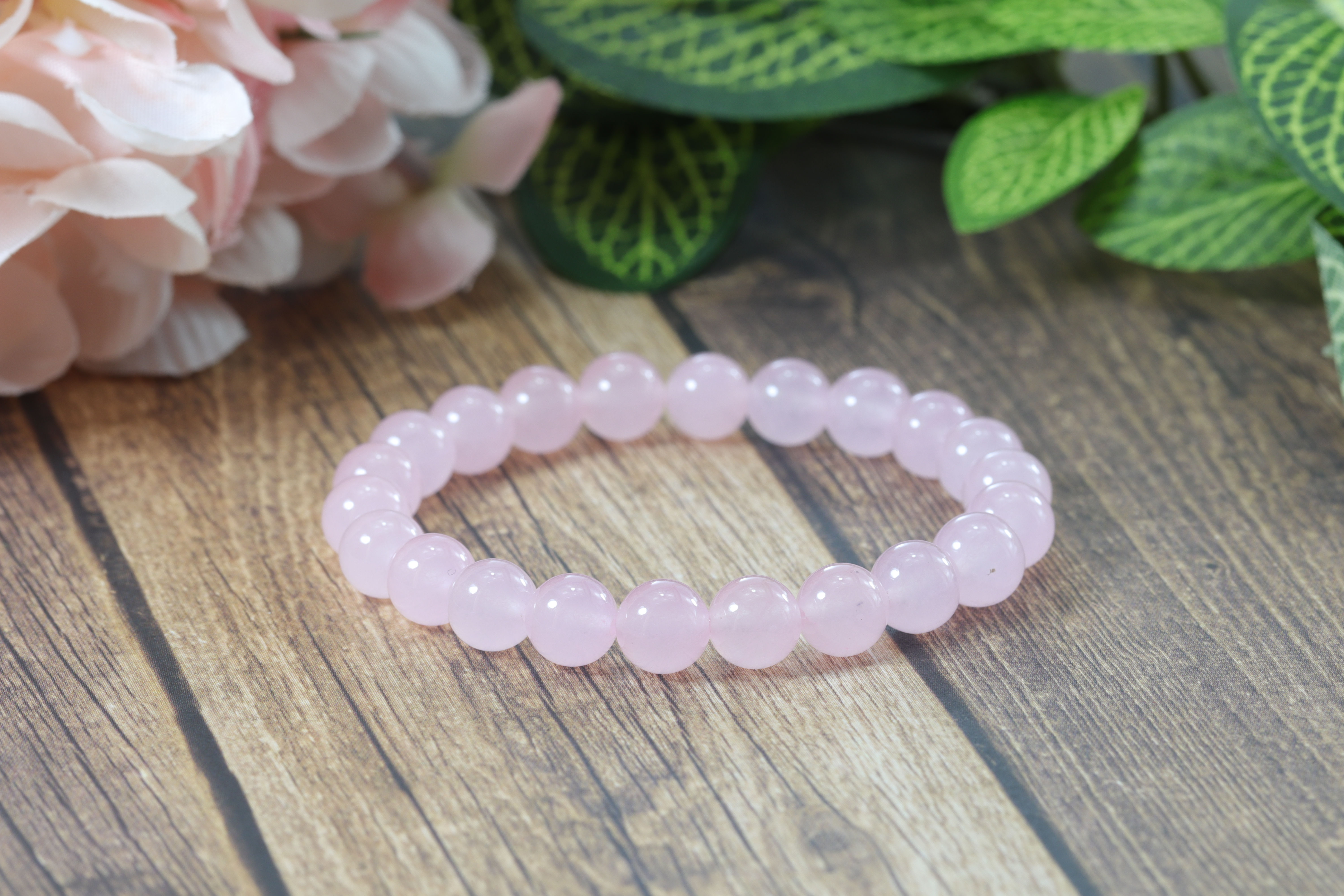 Pink Malaysia Jade Quartz Gemstone Bracelet