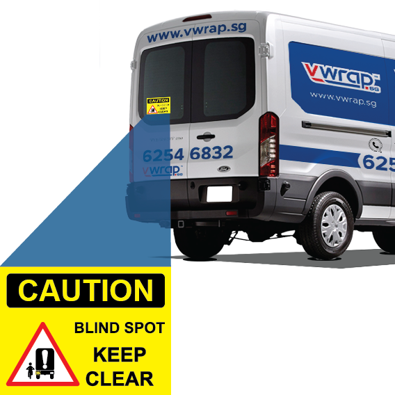 Thumbnail: Blind Spot Caution Sign Stickers (2pcs/Set)