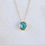 Thumbnail: Teal Moissanite Solitaire Pendant 14k Gold, Minimalist Round Stone Necklace, Gi