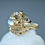 Thumbnail: Moonstone & White Sapphire Statement 14k Gold Ring