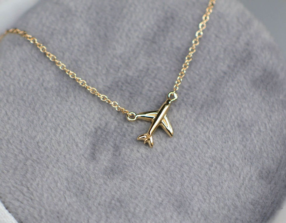 Airplane Diamond Necklace 14k Gold, Aviation Jewelry, Aeroplane Necklace, Gift