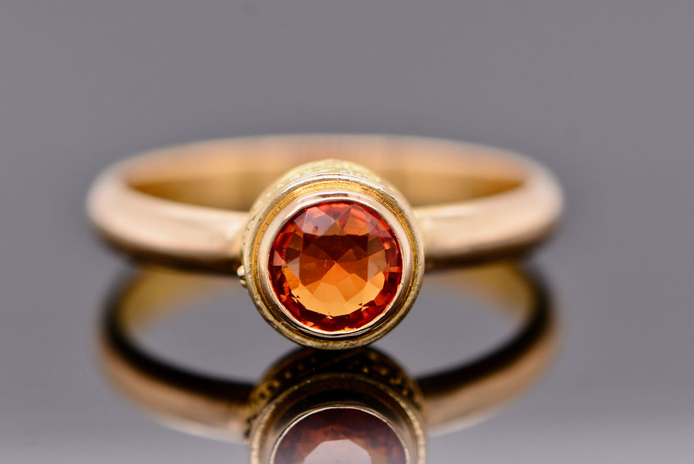 Ceylon Orange Sapphire 18kt Gold Ring