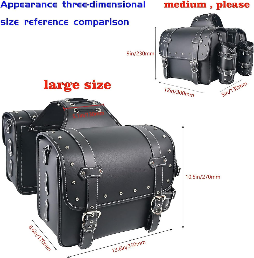 Thumbnail: High-density Leather Motorcycle Saddebags- Throw Over Saddle bags Universal, 1 