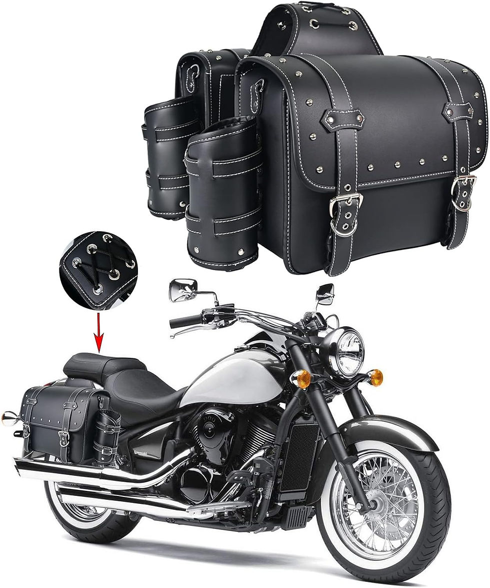 Thumbnail: High-density Leather Motorcycle Saddebags- Throw Over Saddle bags Universal, 1 