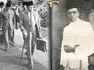 Hamka dalam KTT Islam di Thaif, Mekah, Arab Saudi, 1981 (kiri). Hamka sebagai mubalig Muhammadiyah di Makassar, 1931 (kanan). Foto: koleksi keluarga Hamka.