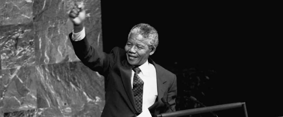 Nelson Mandela, pemimpin ANC berpidato di Majelis Umum PBB pada 1 Januari 1990 tentang perjuangannya melawan rezim apartheid di Afrika Selatan, empat tahun sebelum terpilih sebagai presiden. (un.org).