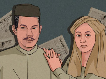 Ilustrasi Abdul dan Rohana Kudus. (Betaria Sarulina/Historia)