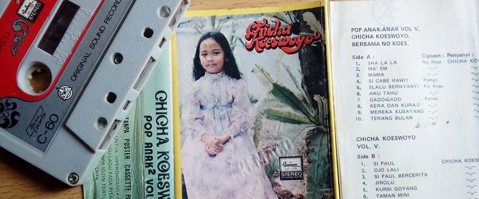 Kaset lagu anak-anak dekade 1980-an. (Koleksi Fathiyah Adilah).