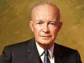 Potret resmi Presiden Dwight D. Eisenhower di Gedung Putih, 1960. (