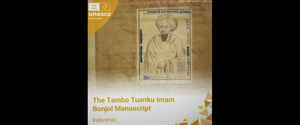 Naskah Tambo Tuanku Imam Bonjol yang ditetapkan UNESCO sebagai Memory of the World. unesco.org.