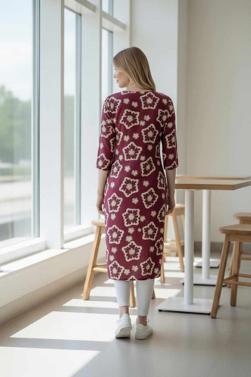 Thumbnail: Maroon Floral Kurti