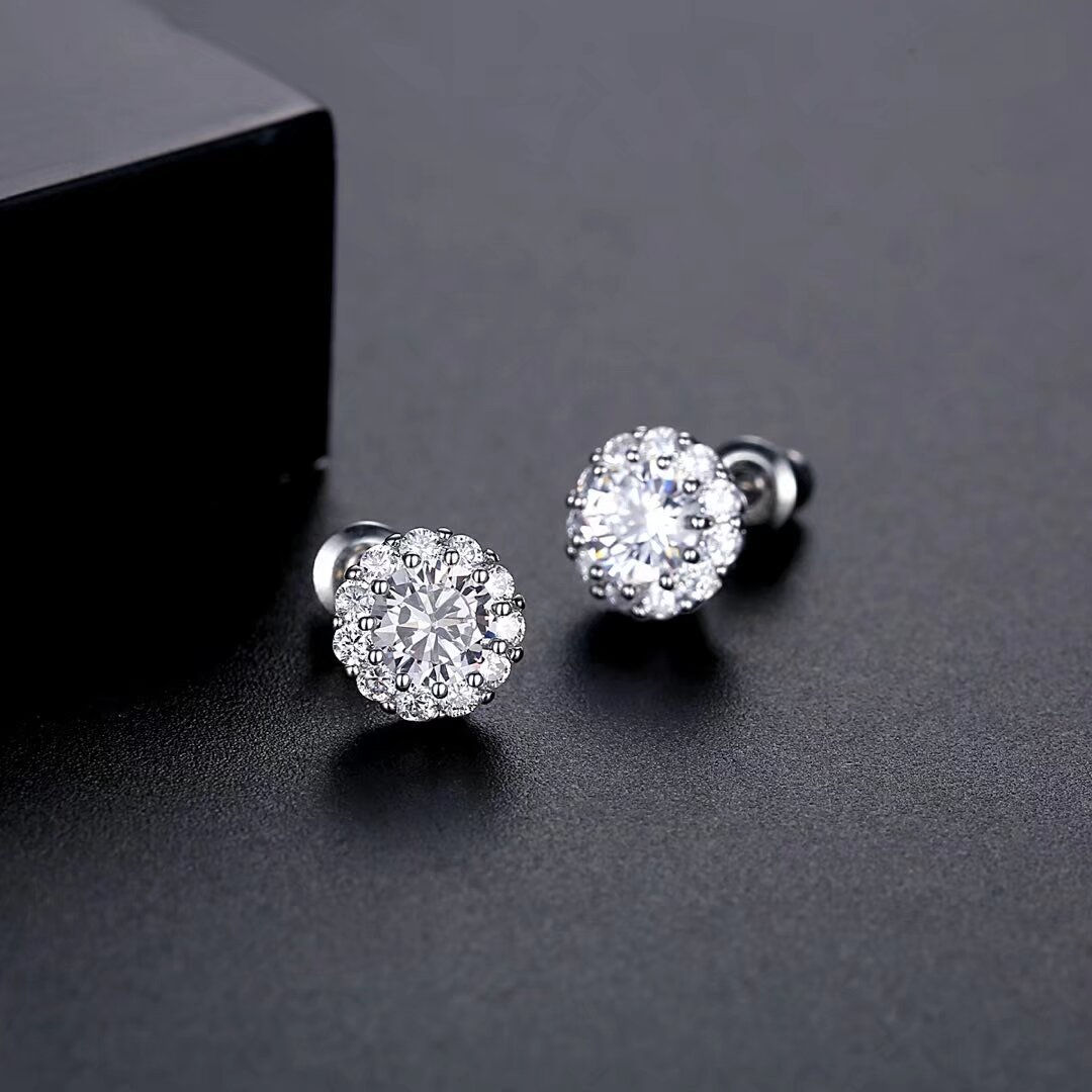 Aritos de metal de cristales