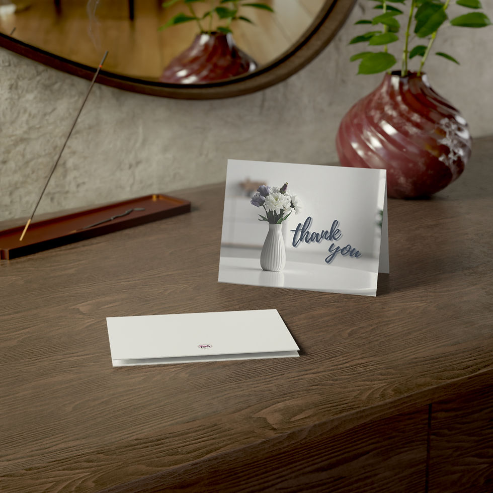 Thumbnail: White Vase Aesthetics Thank You Card — (1/10/30/50 pcs)