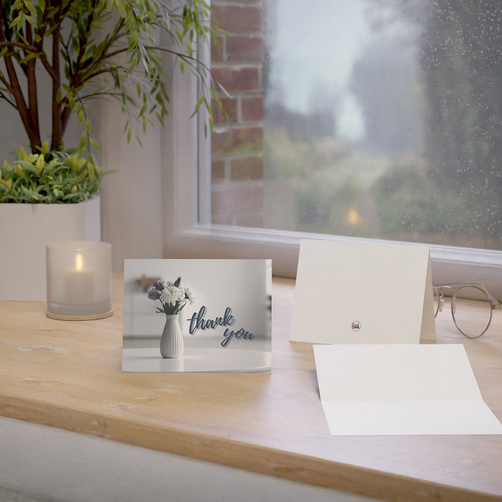 Thumbnail: White Vase Aesthetics Thank You Card — (1/10/30/50 pcs)