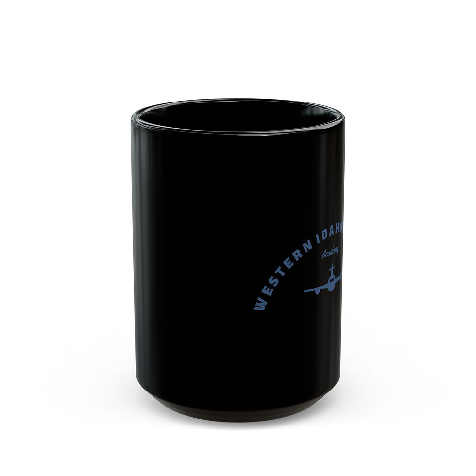 Thumbnail: Aviation Coffee Mug — Western Idaho Aviation Logo Black Ceramic (11oz & 15oz)