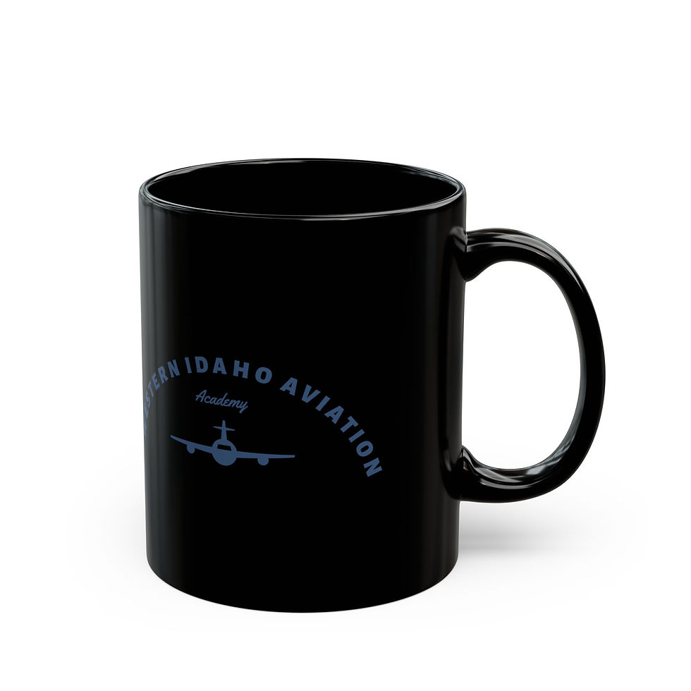 Thumbnail: Aviation Coffee Mug — Western Idaho Aviation Logo Black Ceramic (11oz & 15oz)