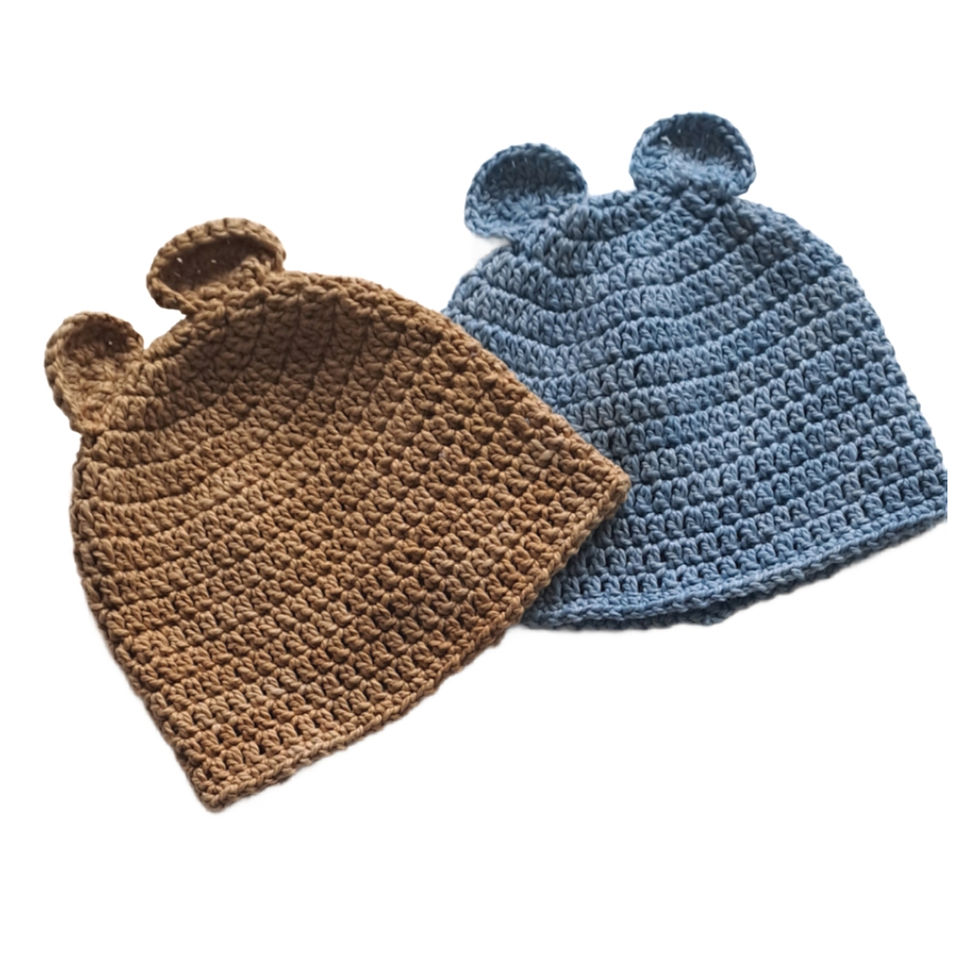 Thumbnail: Cream & Gold Pure Cotton Beanie & Mittens Set