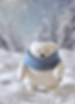 Winter Polar Bear with blue knitted scarf