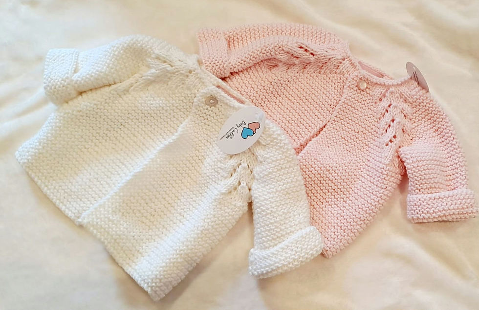 Thumbnail: Pink Hand Knitted Baby Coat