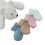 Thumbnail: Adorable knitted baby booties in pink, blue, and beige