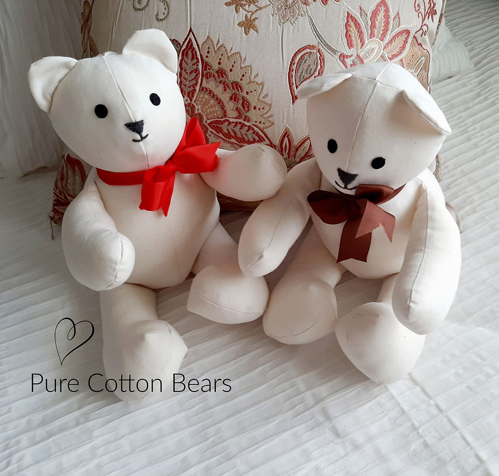 Thumbnail: Two cream cotton teddy bears, Pure Cotton Bears