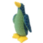 Green and blue shweshwe penguin toy