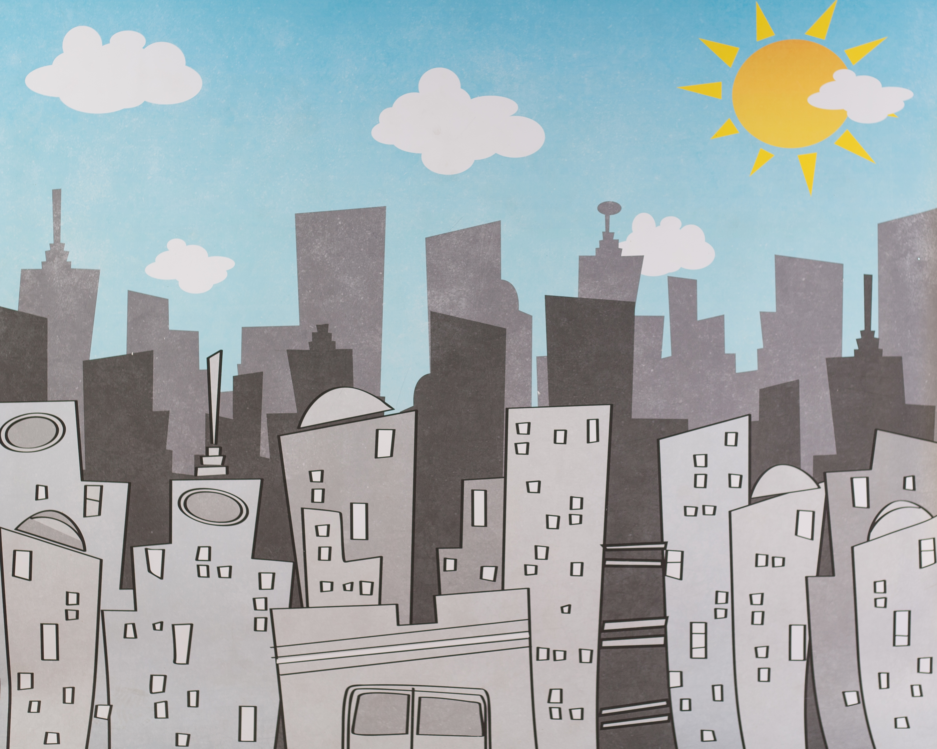 F-22 Cartoon CityScape