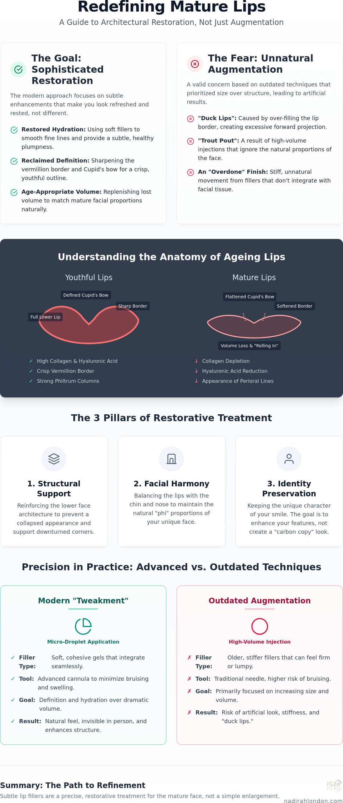 Subtle lip fillers for older women London