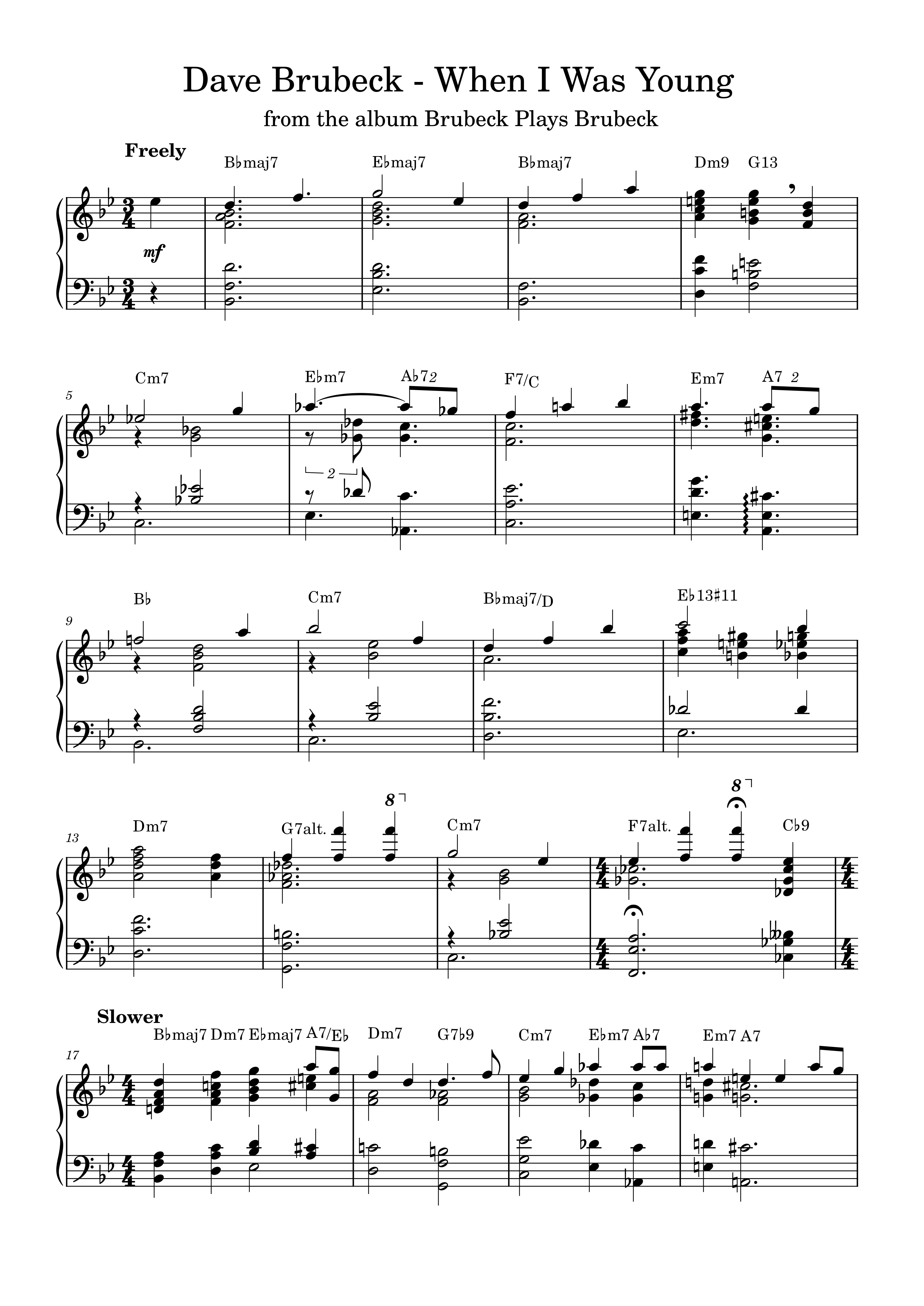 Dave Brubeck - When I Was Young