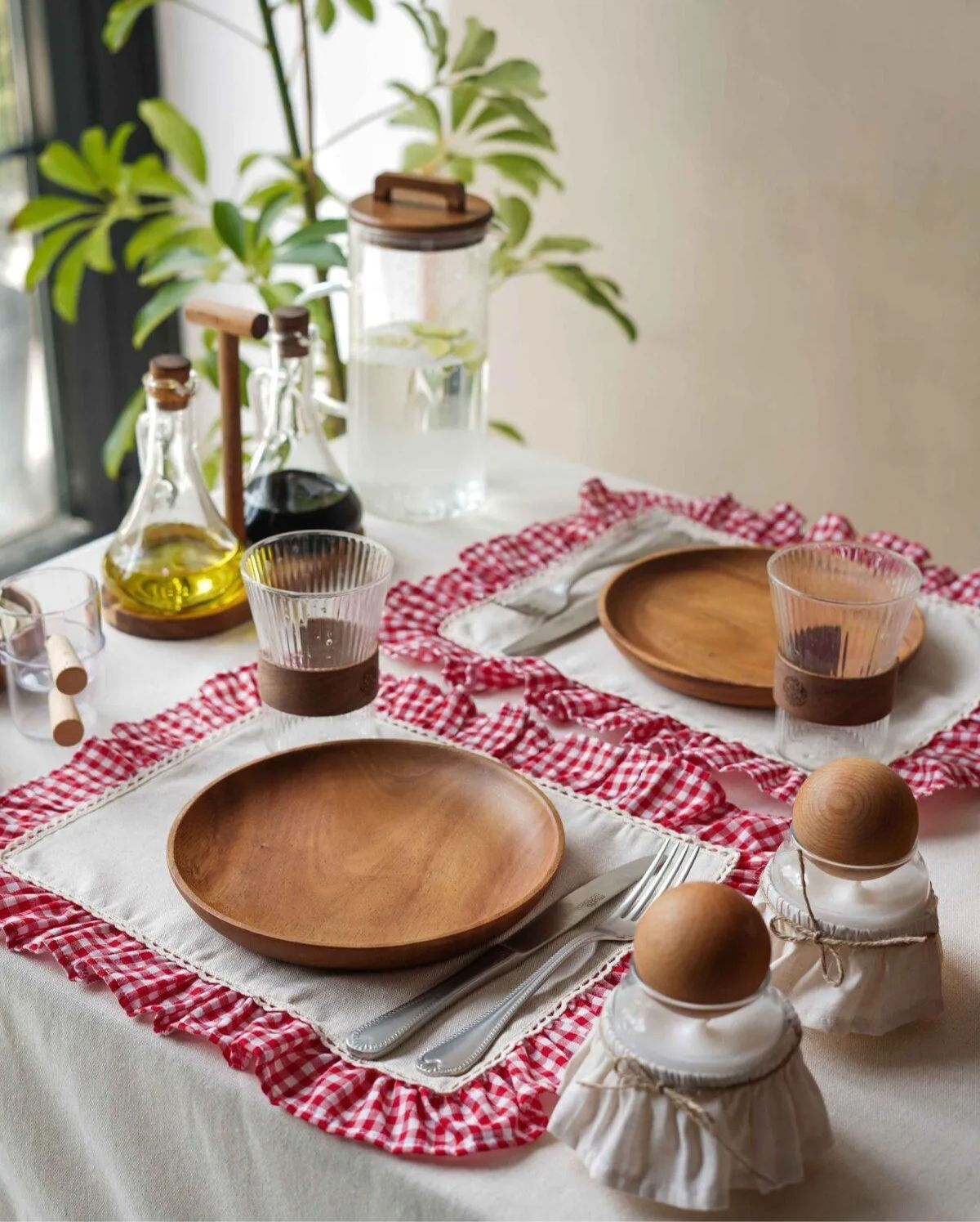 Mia Ham Keten Fırfır Detaylı Amerikan Servis/ Supla