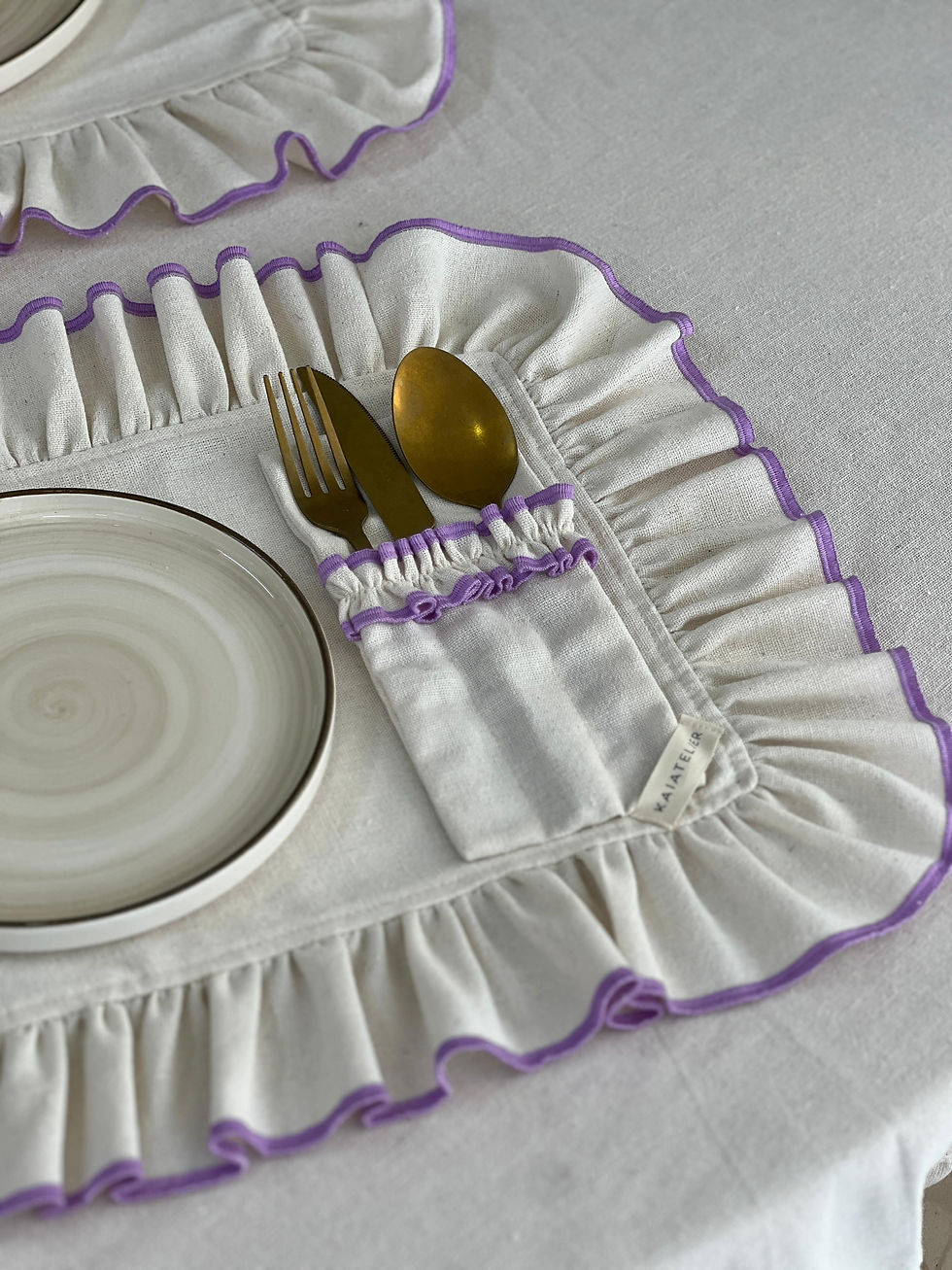 Küçük resim: Natural Lila Nakışlı Supla