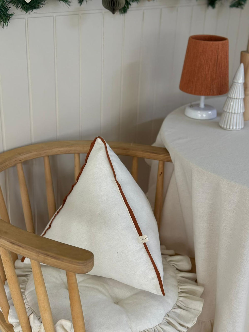 Küçük resim: NaturalxTerra Piramit Keten Kırlent Dolgulu