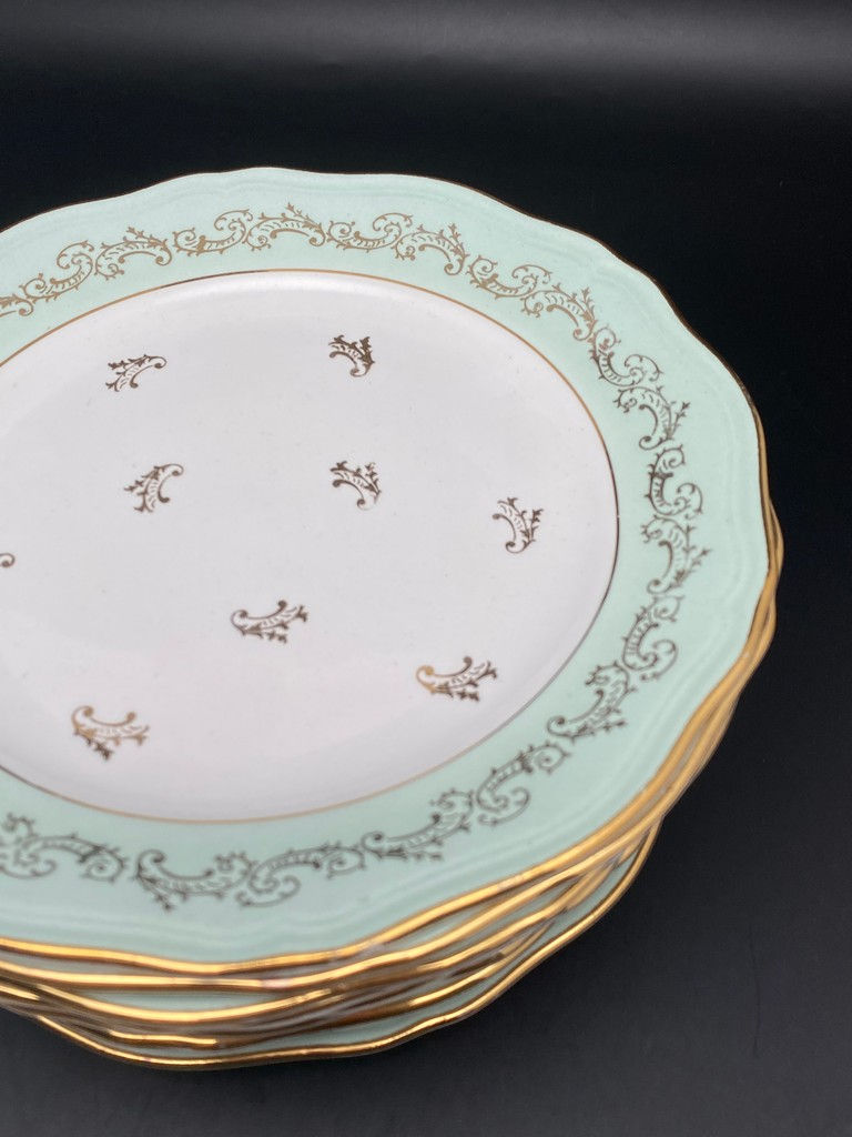 Miniature : Assiettes plates demie porcelaine l'Amandinoise Amande & dorure
