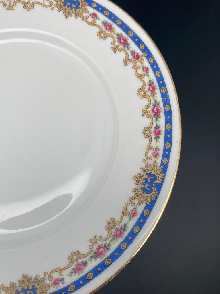 Miniature : Service complet porcelaine de Limoges Liseré Bleu & fleurs roses