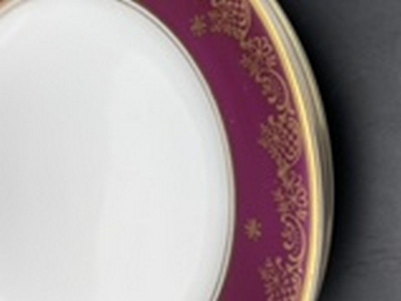 Miniature : Service à thé/café en porcelaine doré & aubergine