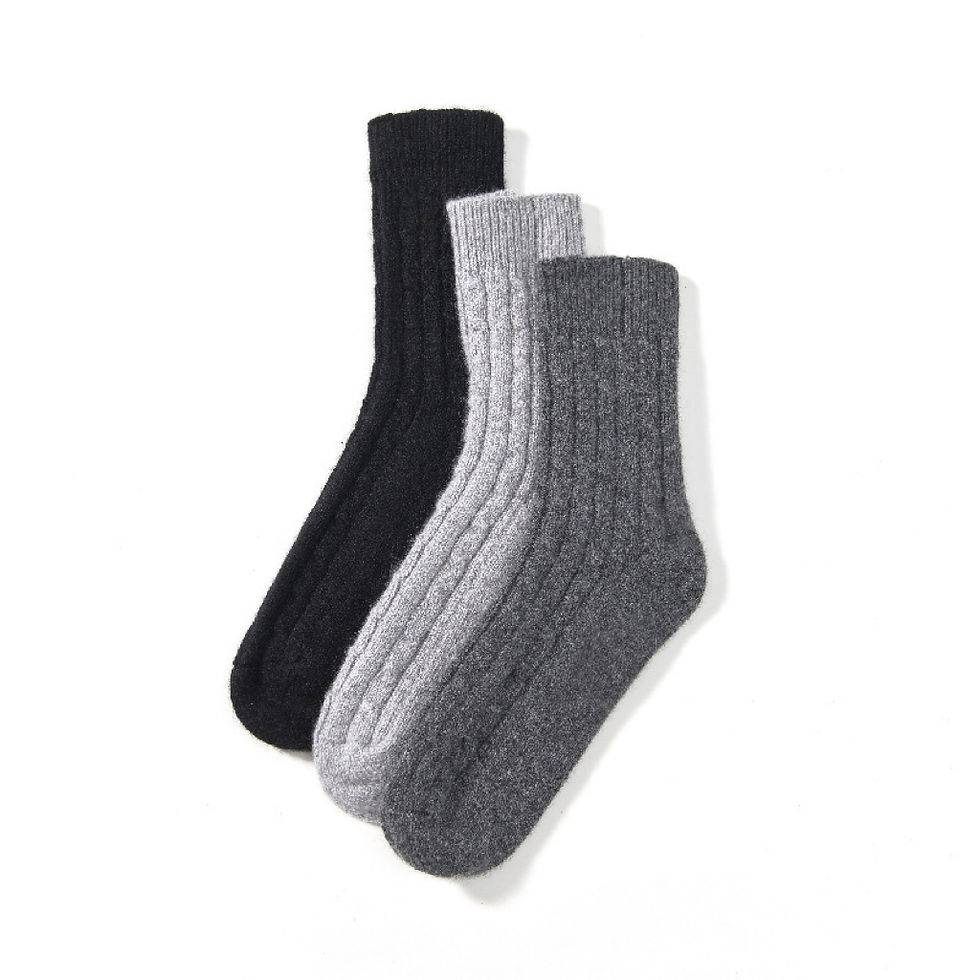 Thumbnail: wool cashmere blend cable knit socks all