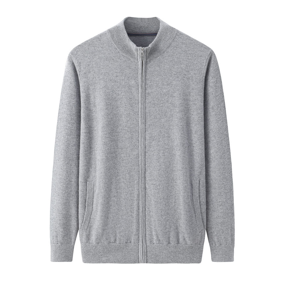 Cardigan zippé gris clair