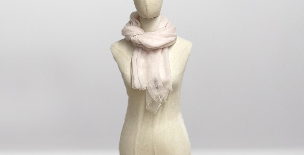 Ultra thin cashmere scarf light pink featherlight