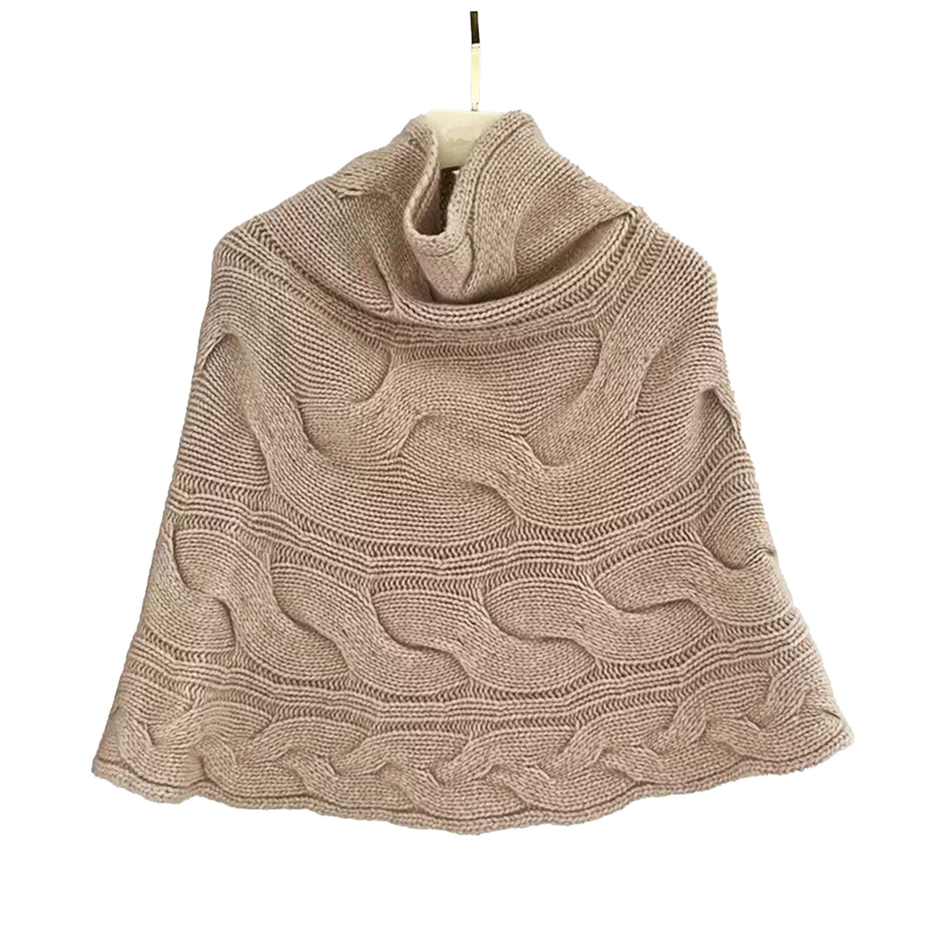 Pure Cashmere Thick Cable-knit Shawl