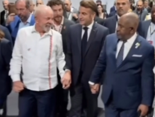 Lula e Macron caminham de mãos dadas na COP30 e web reage: “Melhores amigos do terceirão”