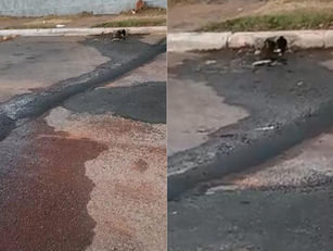 Jaraguá: Escola Ana Edith é criticada por lançar água na rua após operação tapa-buracos